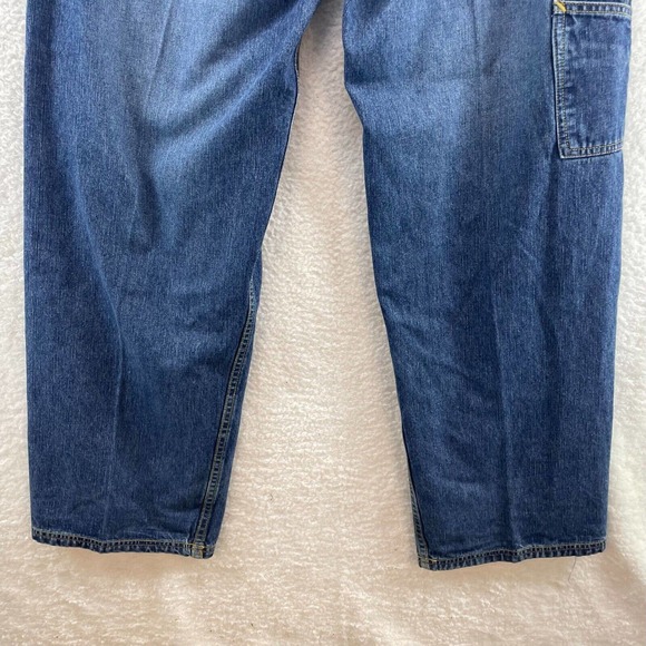 VTG Hard Knocks Mens Carpenter Jeans Size 36 Blue Straight Leg 90s street - Picture 9 of 12